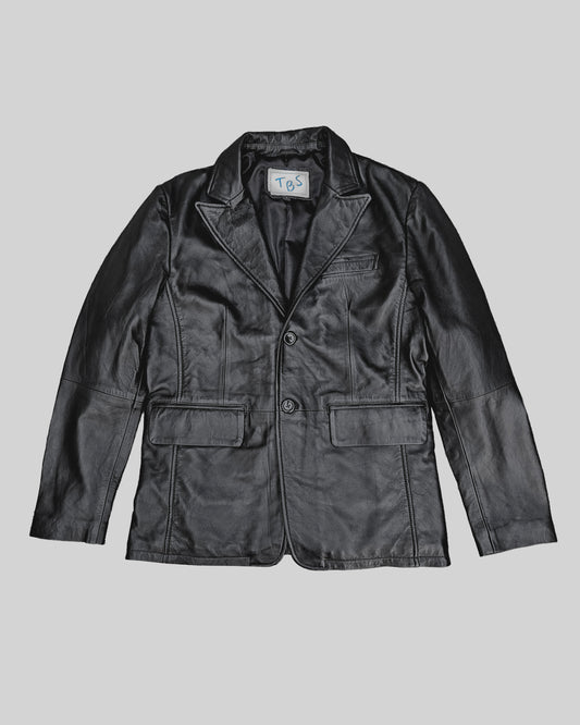 Top-Grain Leather Blazer