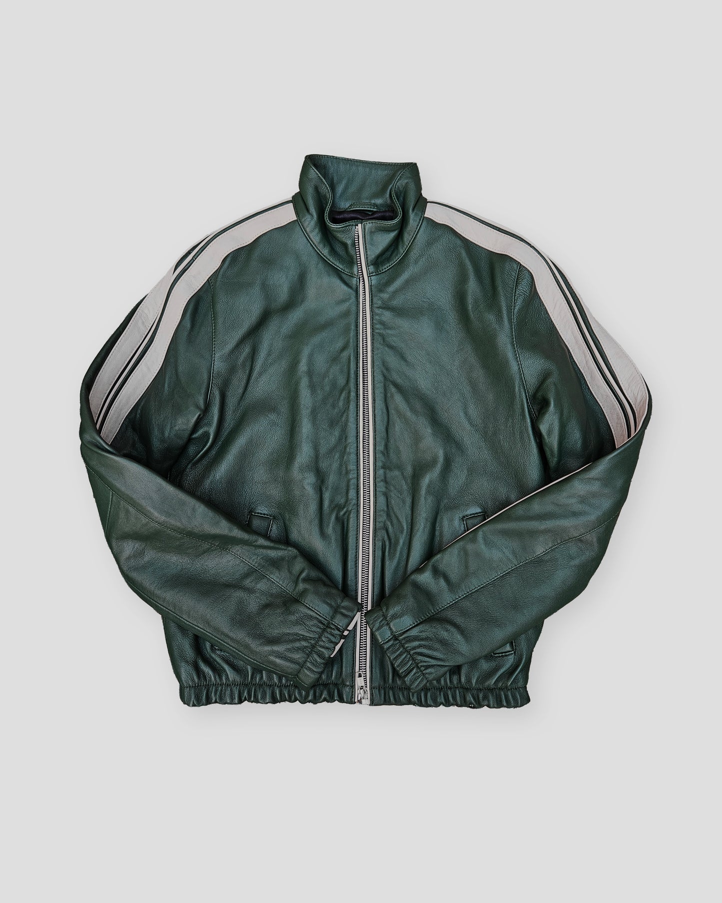 Top-Grain Leather Racer Jacket