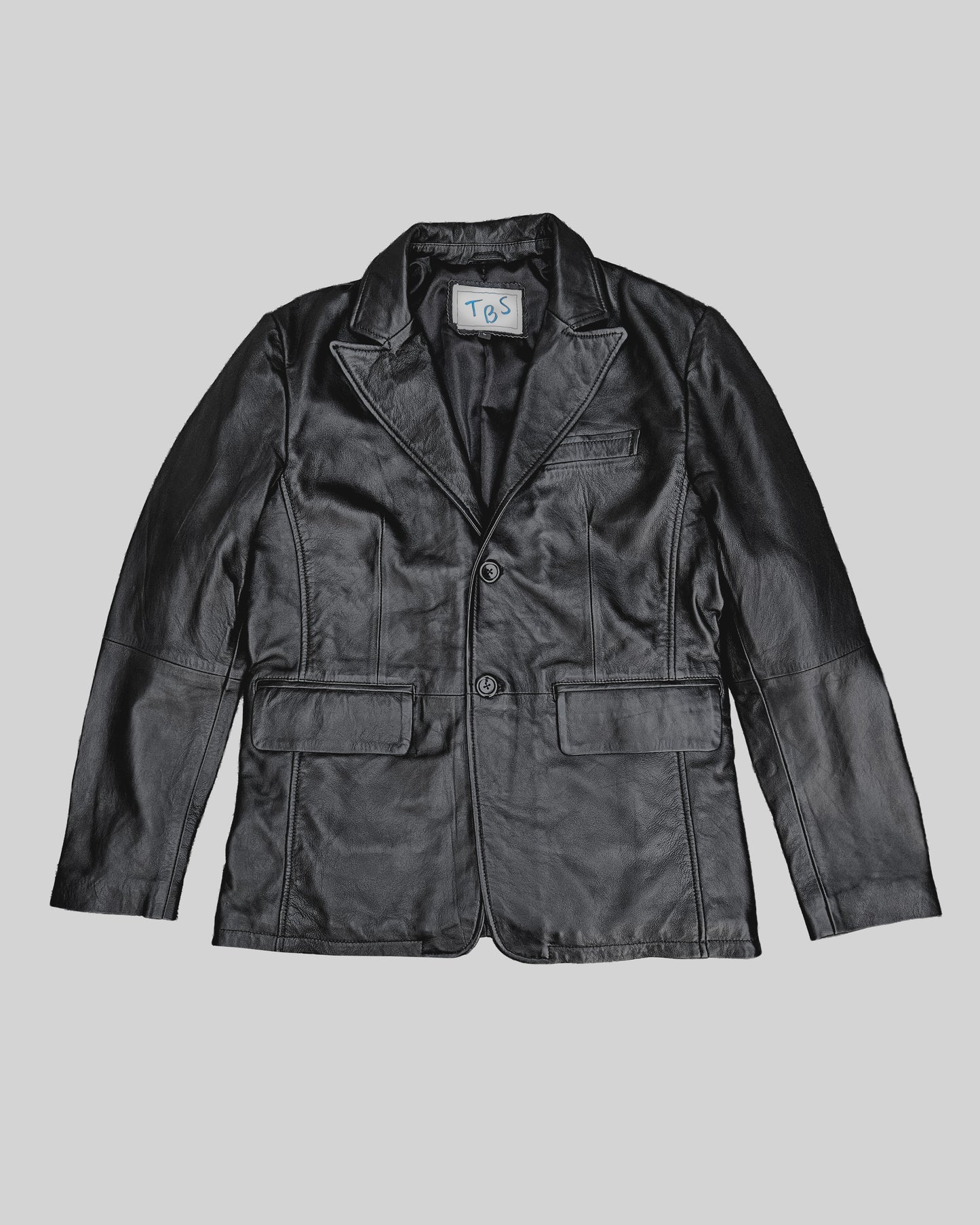 Top-Grain Leather Blazer