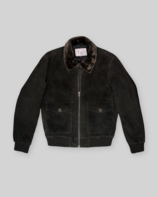 Top-Grain Leather Bomber Jacket