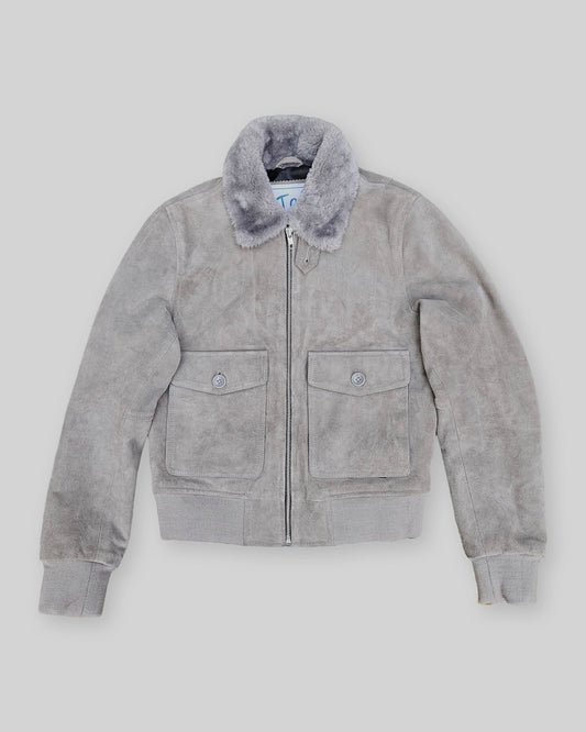 Top-Grain Leather Bomber Jacket